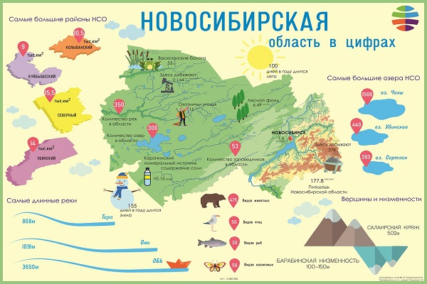 В СГУГиТ разработали учебную карту «Новосибирская область в цифрах» для детей 